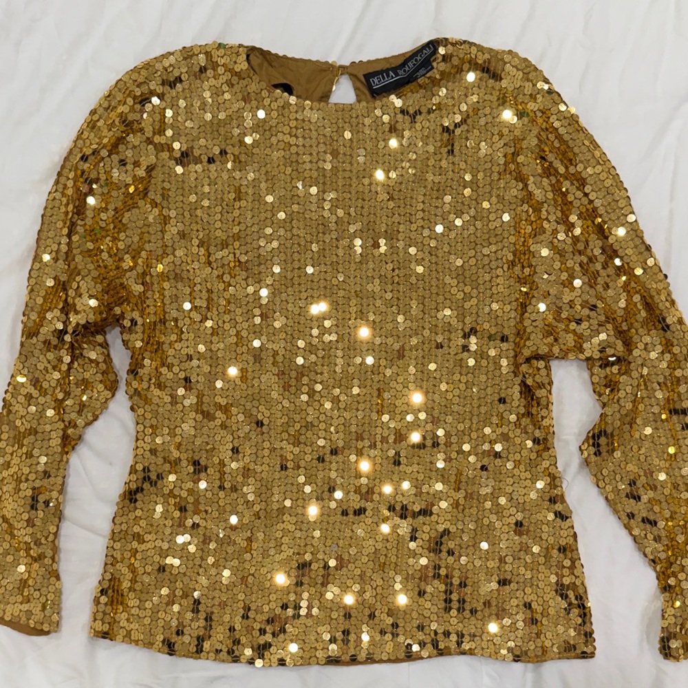 Vintage Gold Sequin Shimmering Top